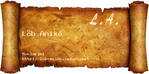 Löb Anikó névjegykártya